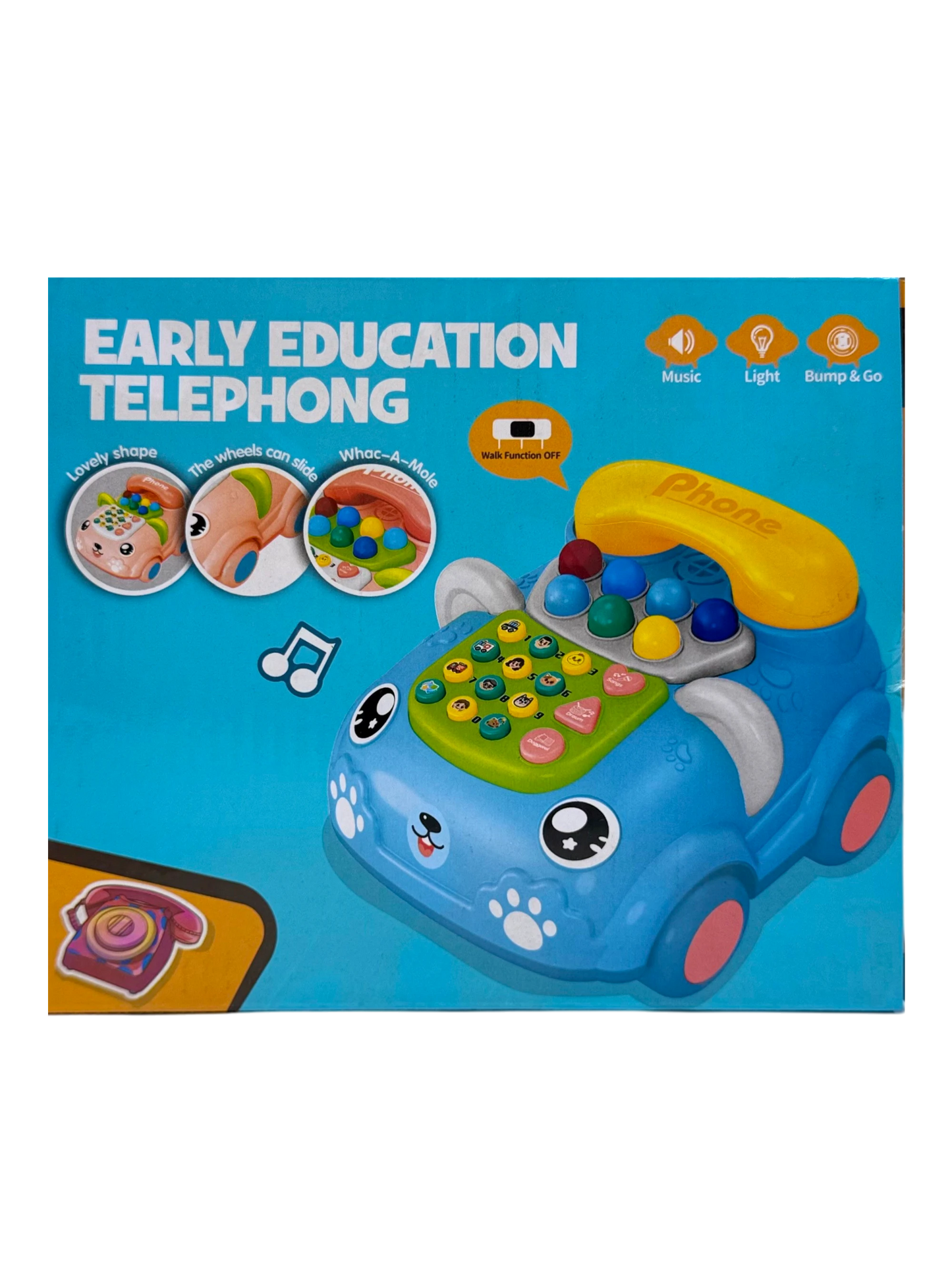 Early Education Telephone Car – Musical Learning Toy with Lights, Bump & Go Action | Ages 12m+ | Toys n Stuff Pakistan