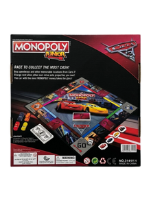Monopoly Junior Cars Edition – Disney Pixar Board Game for Kids | Ages 5+ | 2-4 Players | Family Game Night | Toys n Stuff Pakistan