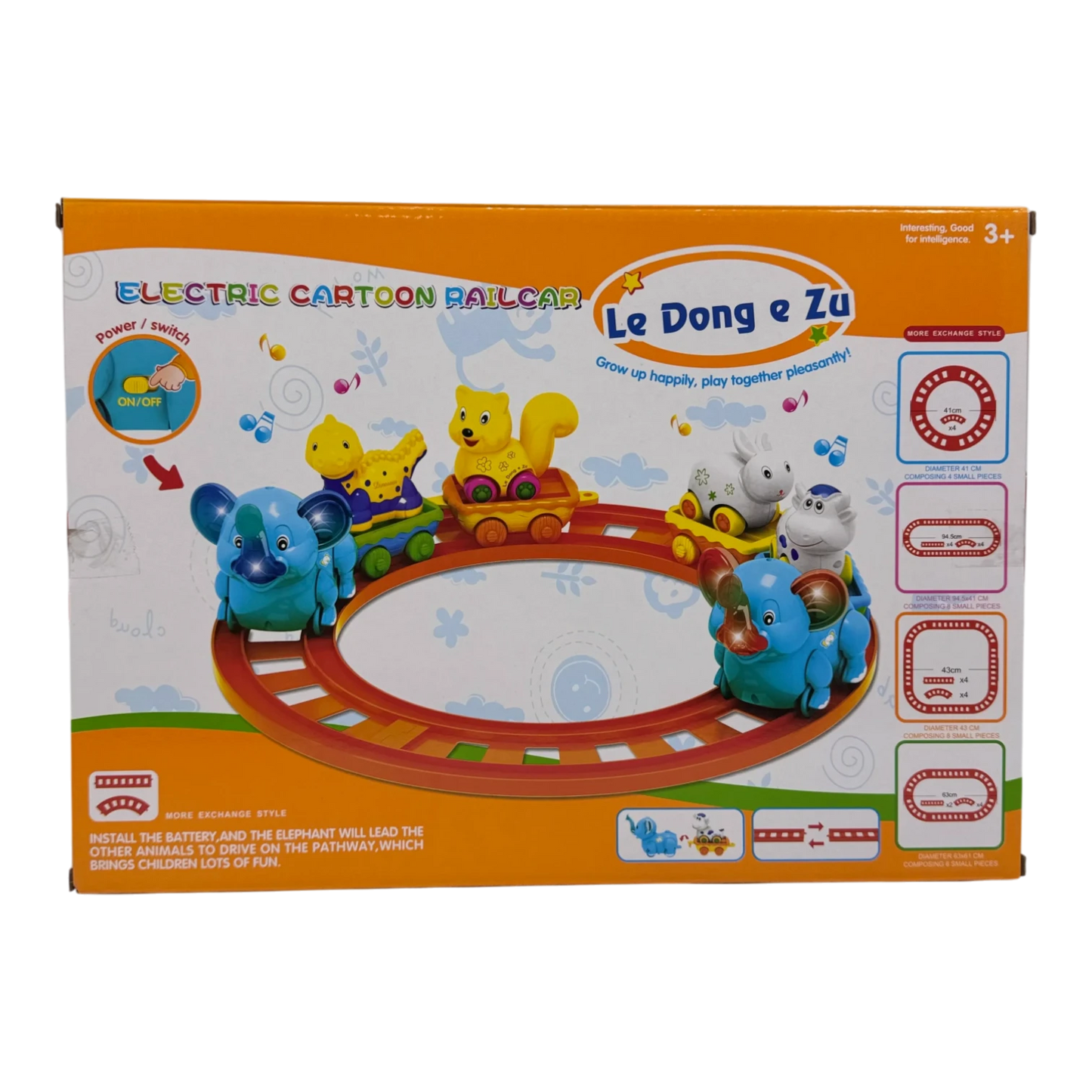 Electric Cartoon Railcar Toy Set for Kids – Animal Train with Music & Lights (Ages 3+)