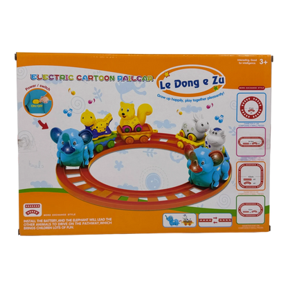 Electric Cartoon Railcar Toy Set for Kids – Animal Train with Music & Lights (Ages 3+)