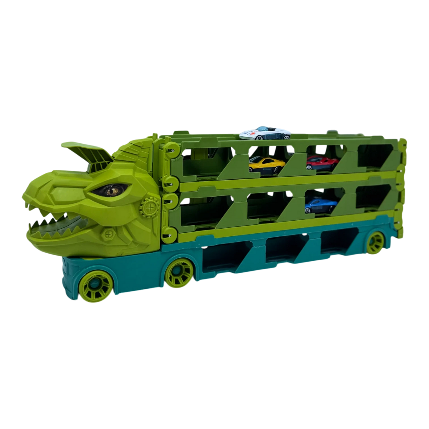 Dinosaur Catapult Truck Toy for Kids – Car Carrier Transporter with Launch Track (3+ Ages)