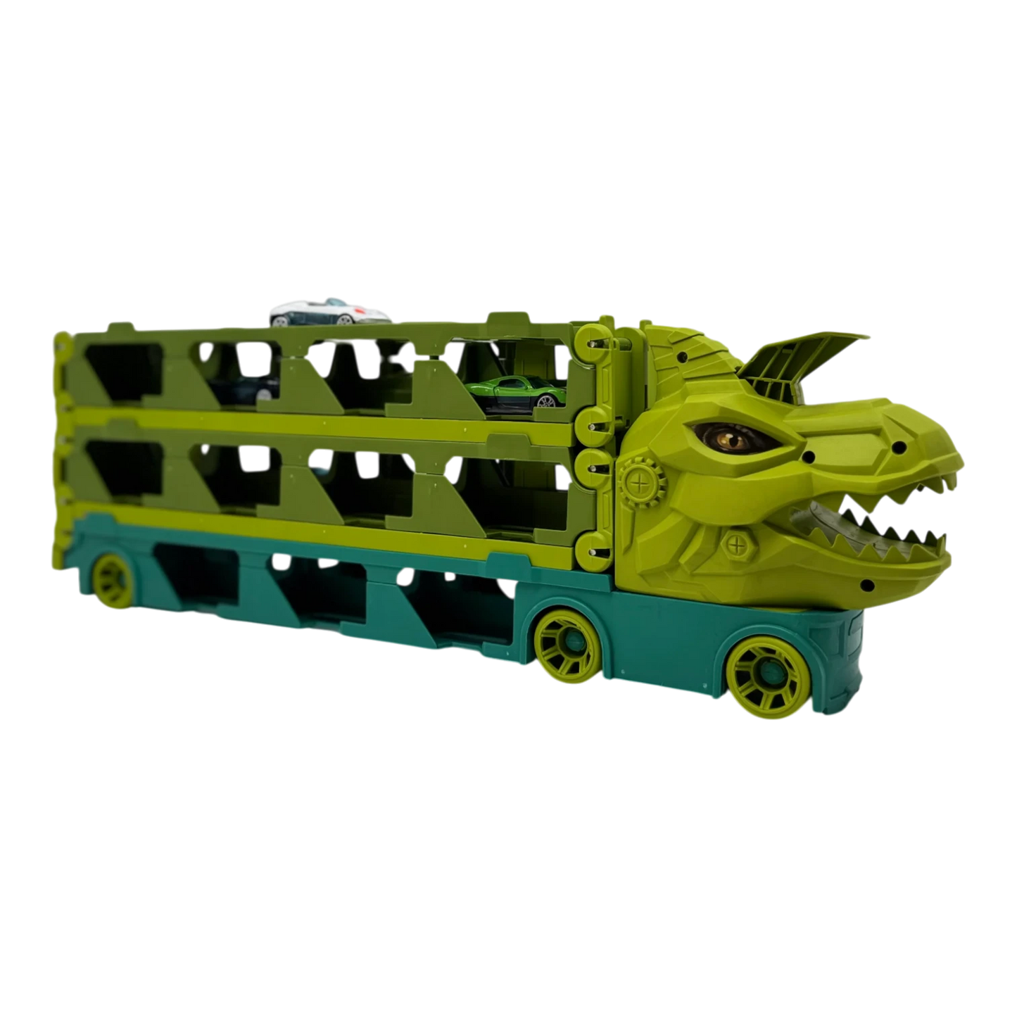 Dinosaur Catapult Truck Toy for Kids – Car Carrier Transporter with Launch Track (3+ Ages)