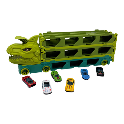 Dinosaur Catapult Truck Toy for Kids – Car Carrier Transporter with Launch Track (3+ Ages)