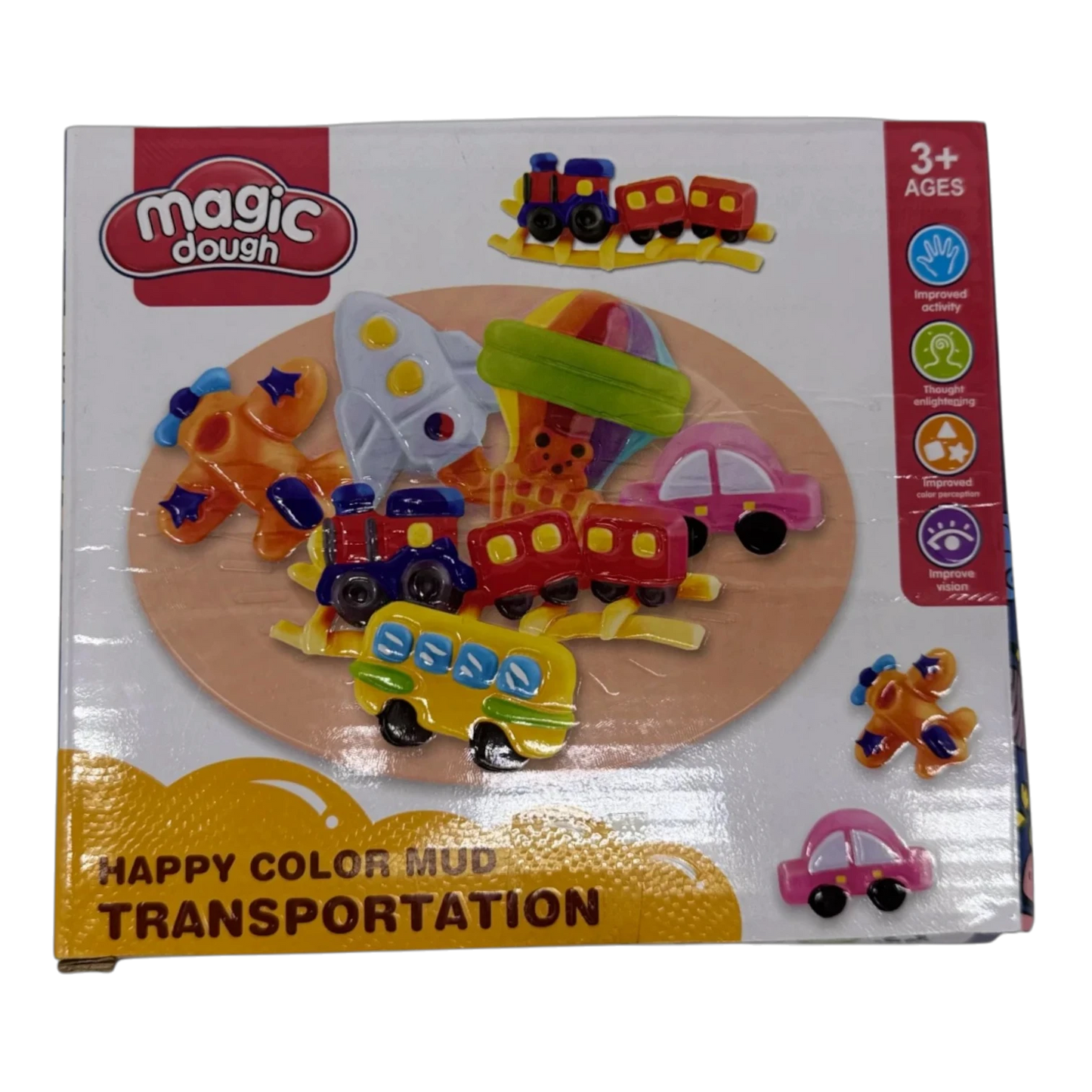 Magic Dough Play Set for Kids – Colorful Clay Kit with Car Shapes & Molds (Ages 3+)