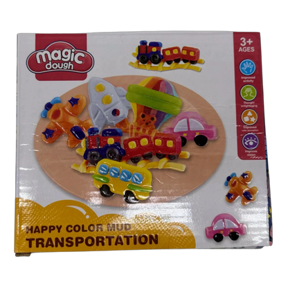 Magic Dough Play Set for Kids – Colorful Clay Kit with Car Shapes & Molds (Ages 3+)