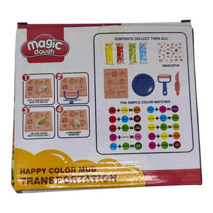 Magic Dough Play Set for Kids – Colorful Clay Kit with Car Shapes & Molds (Ages 3+)