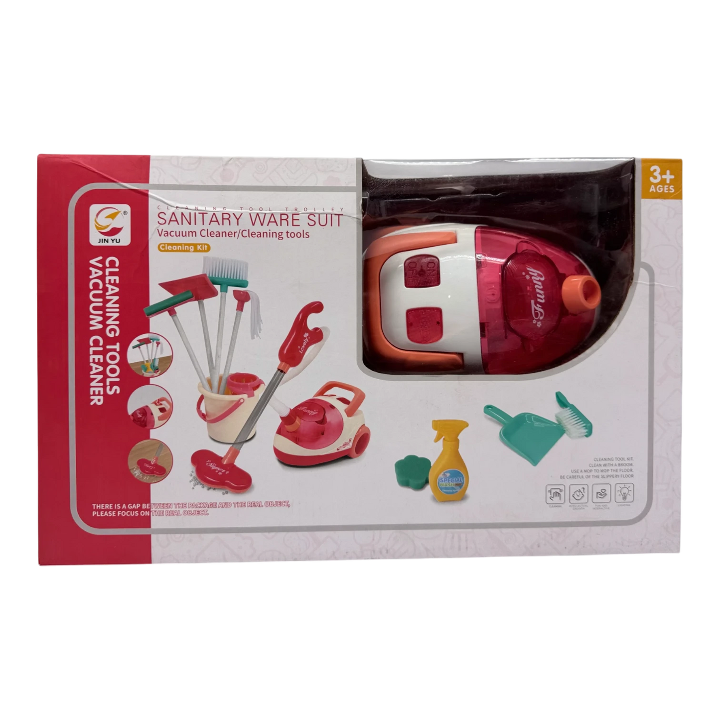 Kids Cleaning Set Toy with Vacuum Cleaner – Sanitary Ware Suit Cleaning Kit (3+ Ages)