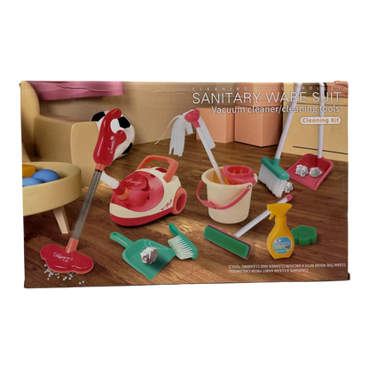 Kids Cleaning Set Toy with Vacuum Cleaner – Sanitary Ware Suit Cleaning Kit (3+ Ages)