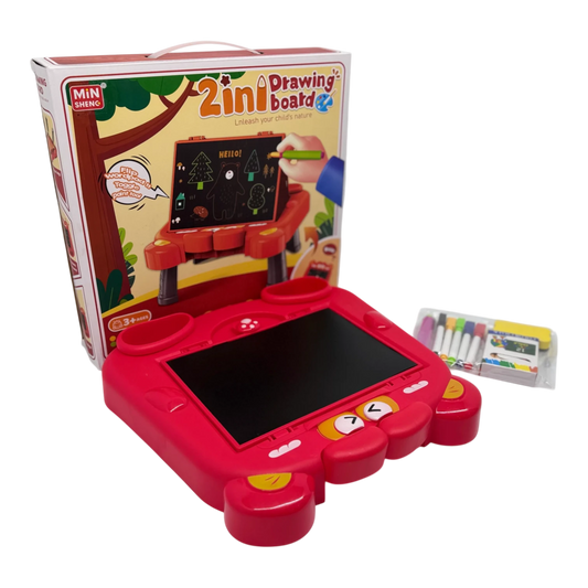 2 in 1 Drawing Board for Kids – Double-Sided Art Board with Markers & Chalk (Ages 3+)