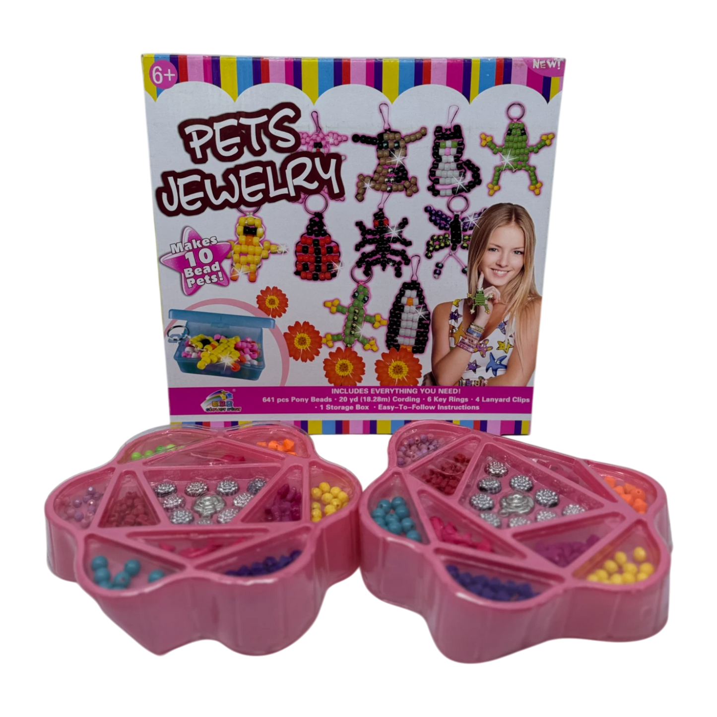 Pets Jewelry Making Kit for Kids – DIY Beads Craft Set with Keychains