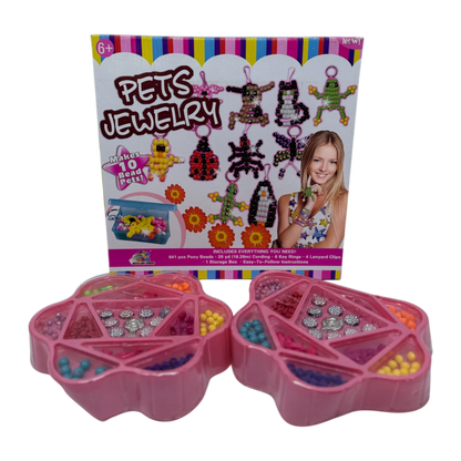 Pets Jewelry Making Kit for Kids – DIY Beads Craft Set with Keychains