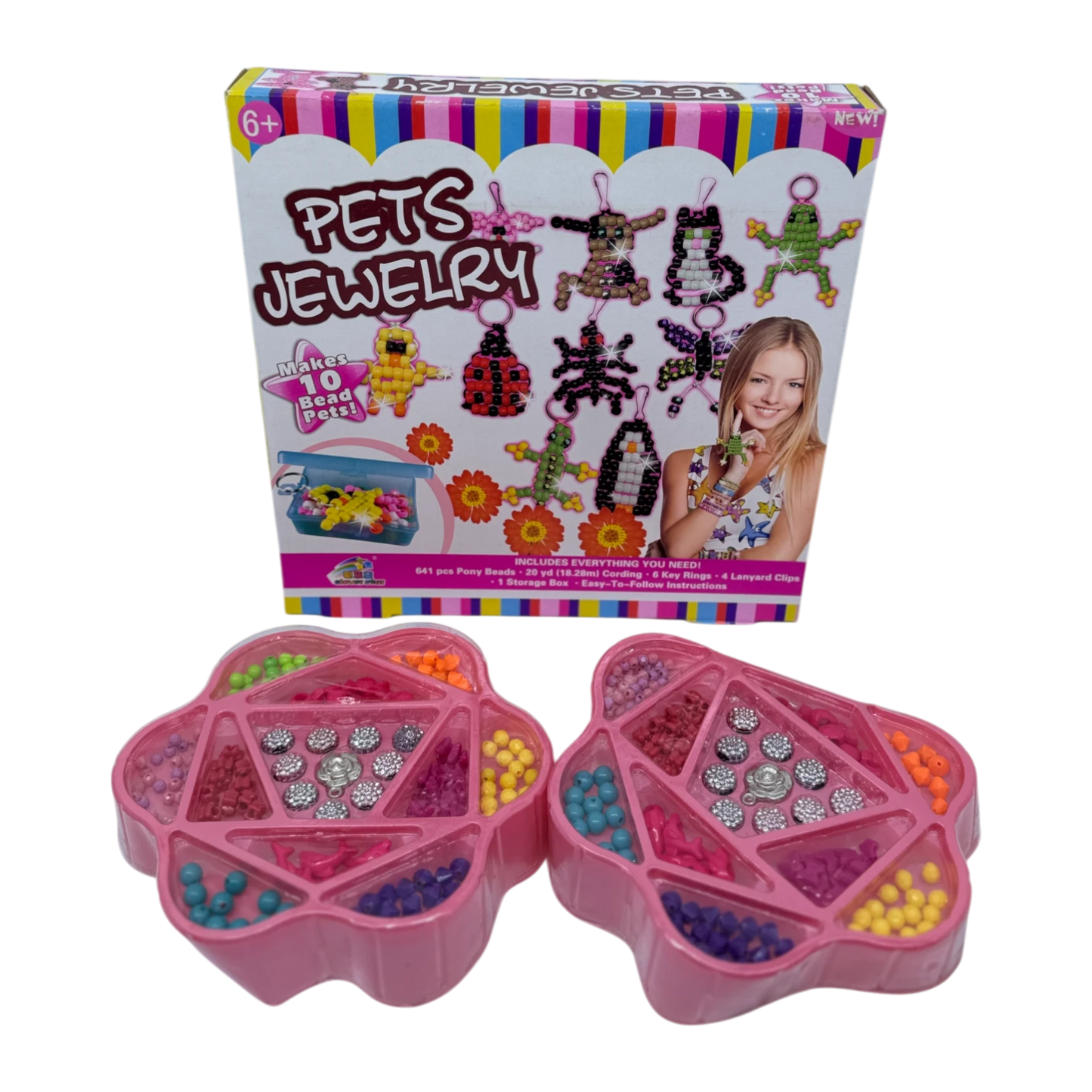 Pets Jewelry Making Kit for Kids – DIY Beads Craft Set with Keychains