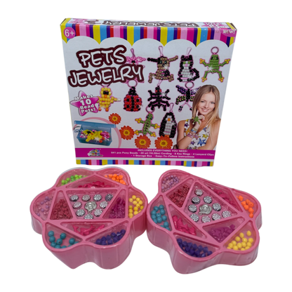 Pets Jewelry Making Kit for Kids – DIY Beads Craft Set with Keychains