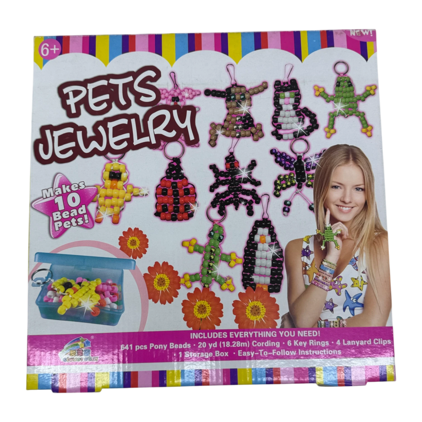 Pets Jewelry Making Kit for Kids – DIY Beads Craft Set with Keychains