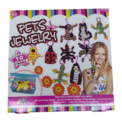 Pets Jewelry Making Kit for Kids – DIY Beads Craft Set with Keychains