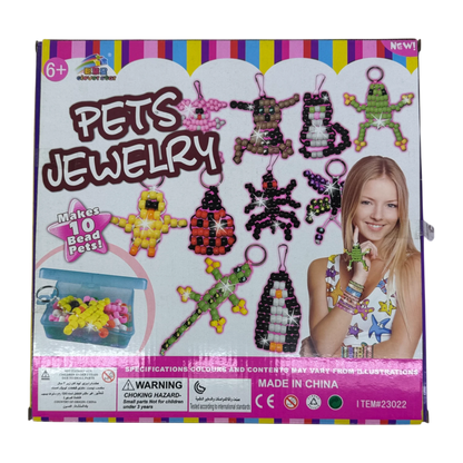 Pets Jewelry Making Kit for Kids – DIY Beads Craft Set with Keychains