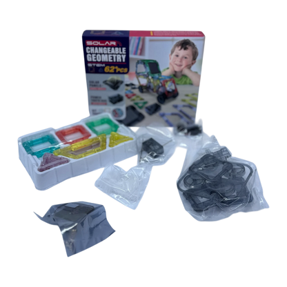 Solar Changeable Geometry STEM Toy – 62+ PCS Magnetic Building Set for Kids