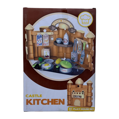 Castle Kitchen Play Set for Kids – 45 PCS Pretend Play Cooking Toy Set