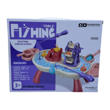 Electric Table Fishing Game for Kids 3+ | Rotating Fishing Toy Set with Rods & Water Circulation