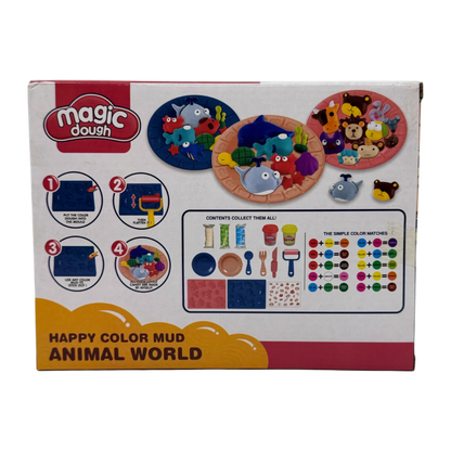 Magic Dough Animal World Play Set for Kids 3+ | Color Clay Modeling Kit with Animal Shapes