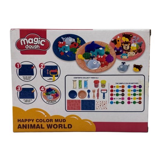 Magic Dough Animal World Play Set for Kids 3+ | Color Clay Modeling Kit with Animal Shapes