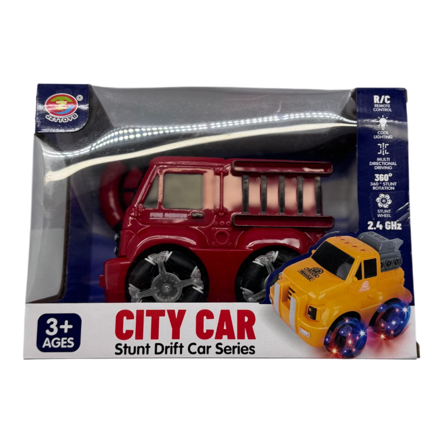 RC City Car Stunt Drift Fire Truck 2.4GHz for Kids 3+ | 360° Rotation Remote Control Car with Lights