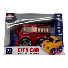 RC City Car Stunt Drift Fire Truck 2.4GHz for Kids 3+ | 360° Rotation Remote Control Car with Lights