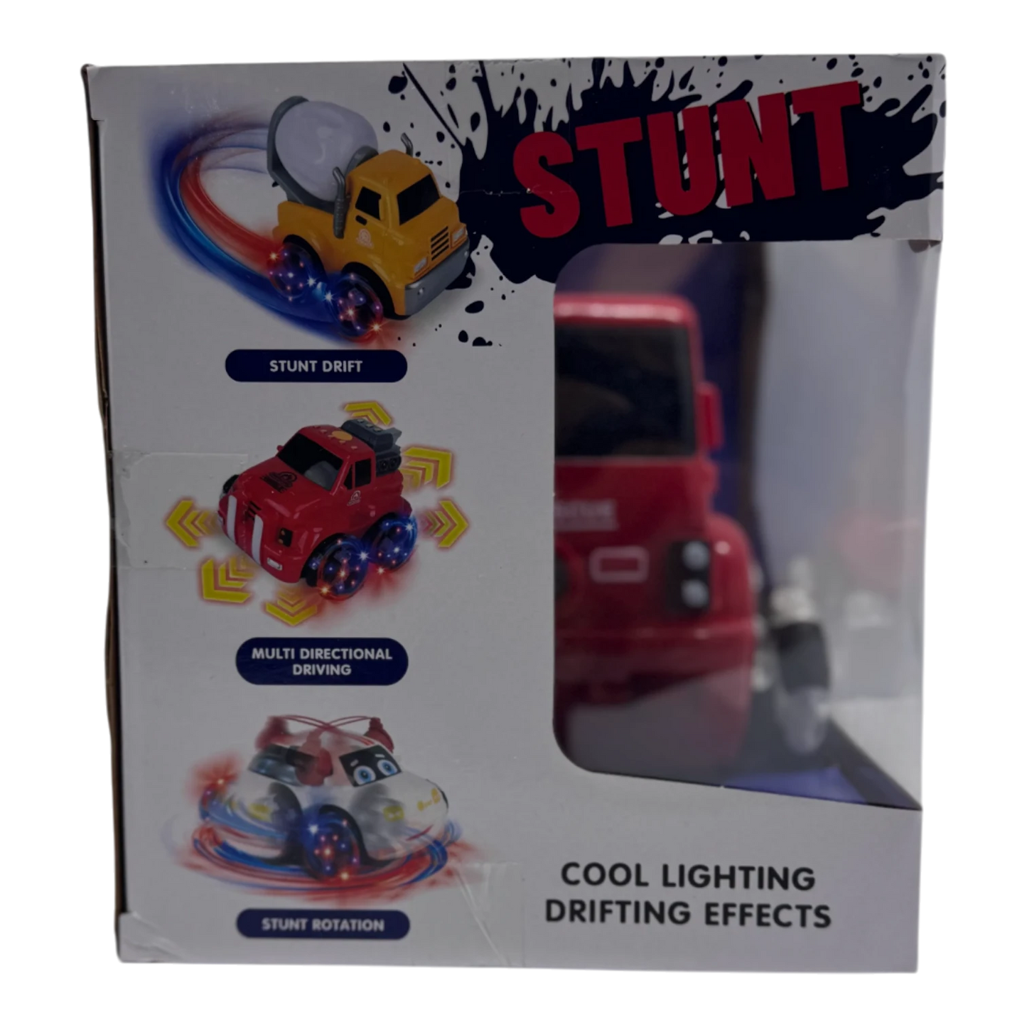 RC City Car Stunt Drift Fire Truck 2.4GHz for Kids 3+ | 360° Rotation Remote Control Car with Lights