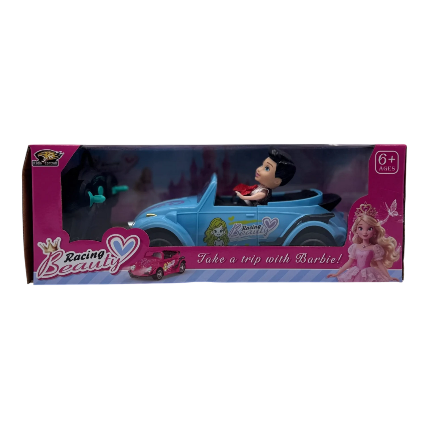Racing Beauty Doll RC Car for Girls 6+ | Remote Control Barbie Style Convertible Toy Car