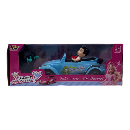 Racing Beauty Doll RC Car for Girls 6+ | Remote Control Barbie Style Convertible Toy Car