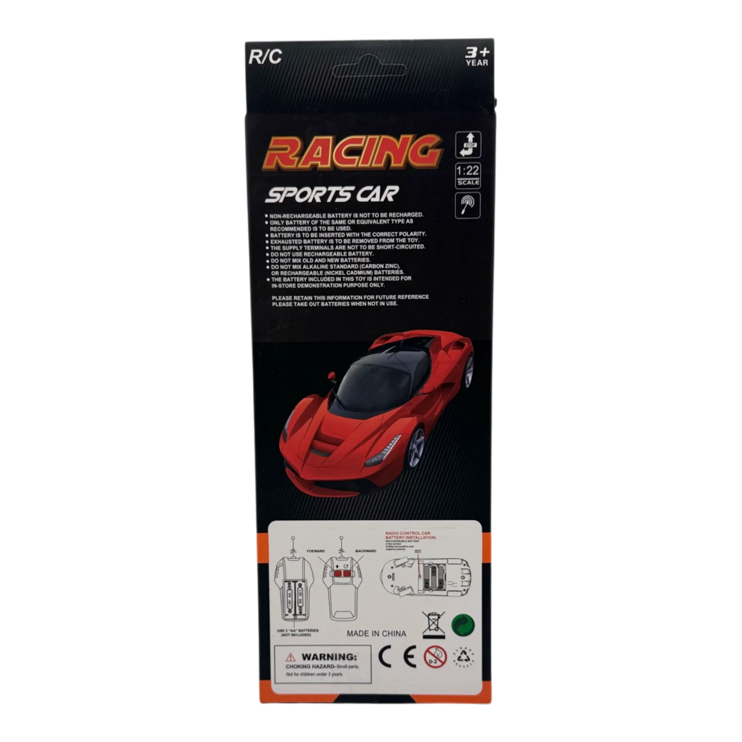 RC Super Sports Car 1:22 Scale for Kids 3+ | Remote Control Racing Car Toy