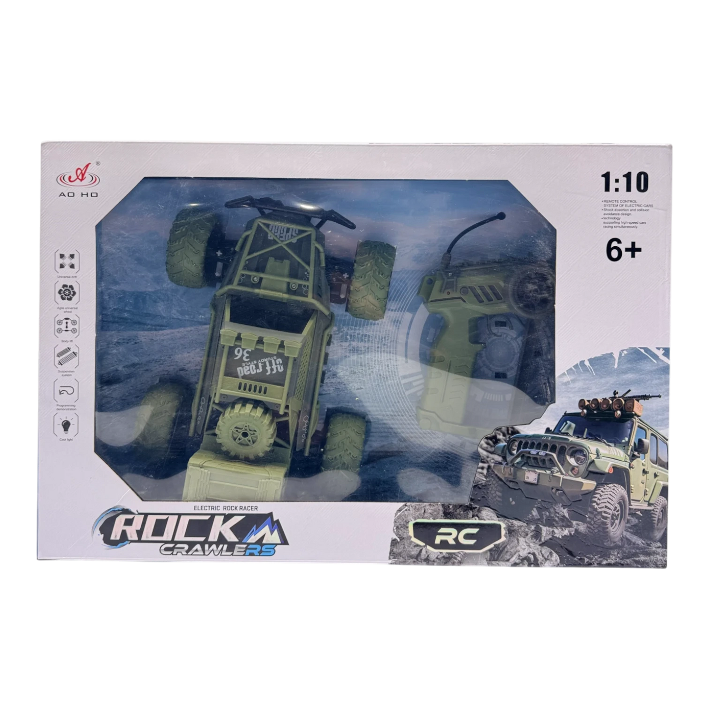 Rock Crawler RC Car 1:10 – Electric Off-Road Rock Racer Remote Control Car for Kids