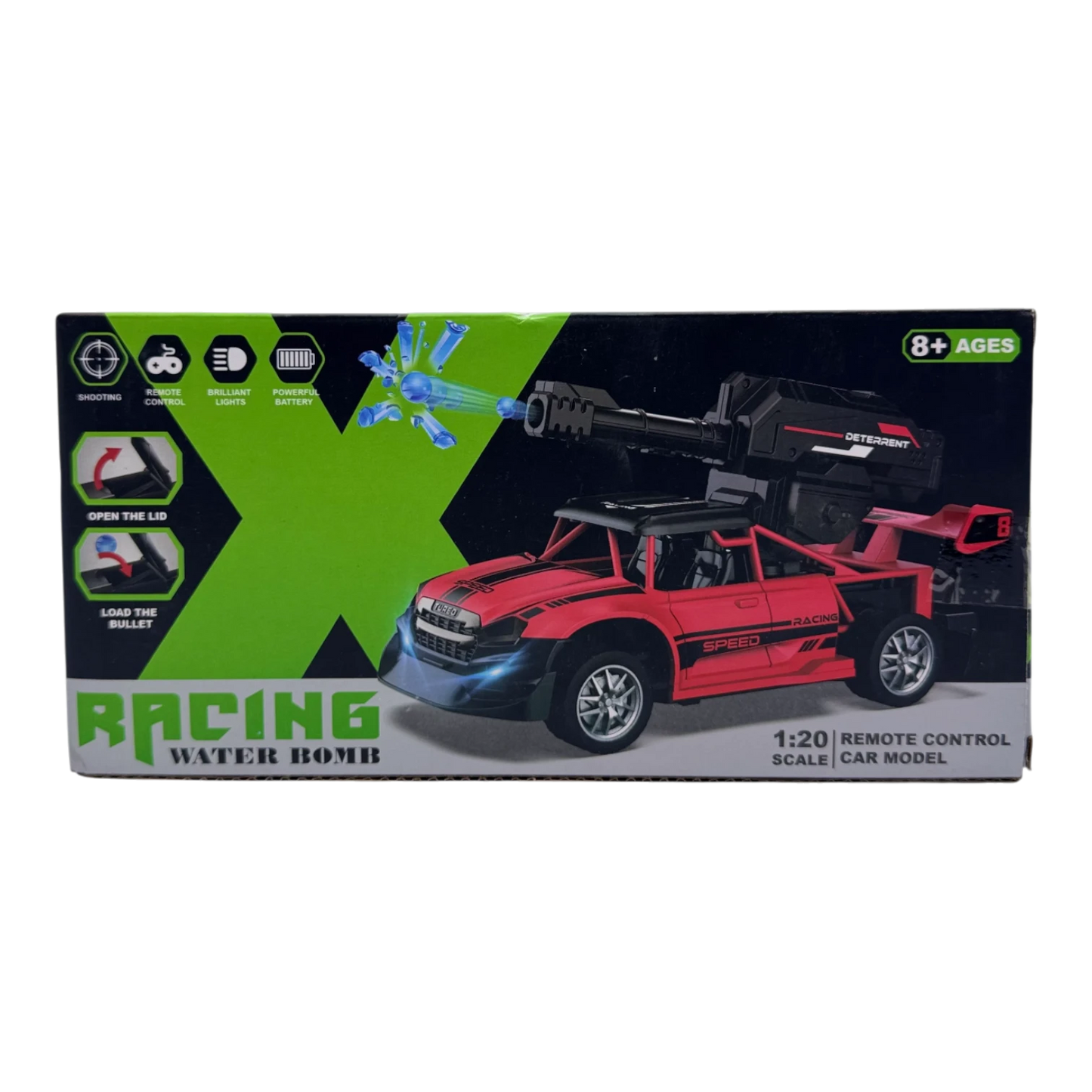 Racing Water Bomb RC Car 1:20 – Remote Control Shooting Car with Water Gel Bullets for Kids