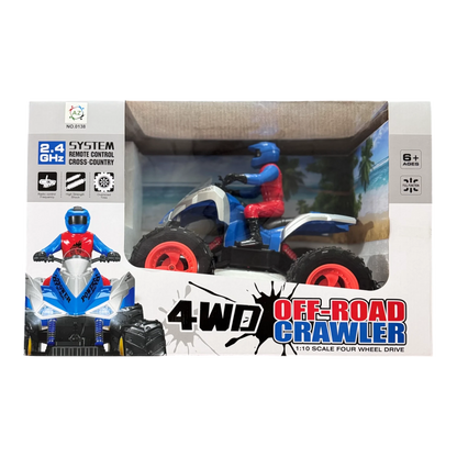 4WD Off-Road Crawler RC ATV 1:10 – Four Wheel Drive Remote Control Bike with Rider Toy