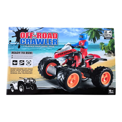 4WD Off-Road Crawler RC ATV 1:10 – Four Wheel Drive Remote Control Bike with Rider Toy