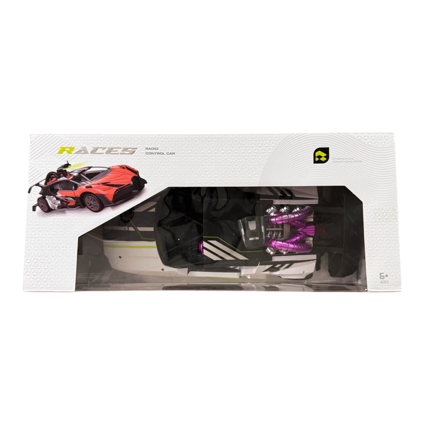 Races RC Car 1:16 Scale 2.4GHz Radio Control Racing Car with Lights & Rechargeable Battery