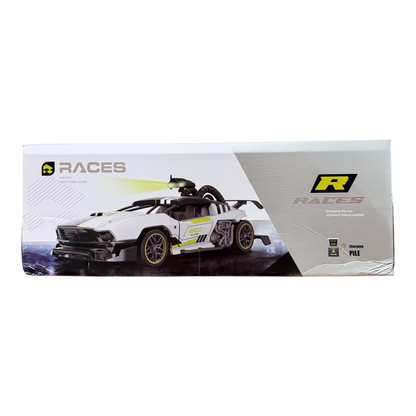 Races RC Car 1:16 Scale 2.4GHz Radio Control Racing Car with Lights & Rechargeable Battery
