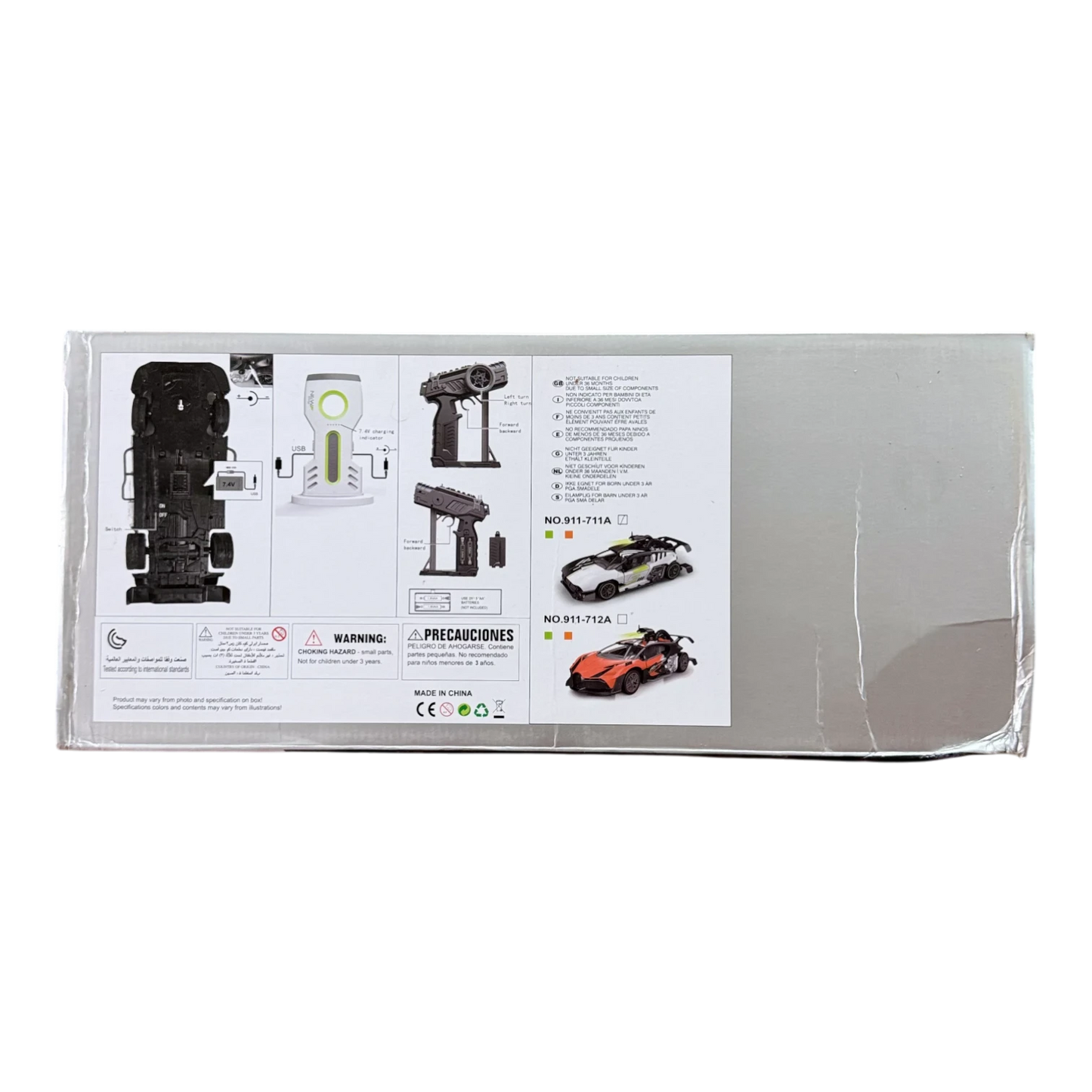 Races RC Car 1:16 Scale 2.4GHz Radio Control Racing Car with Lights & Rechargeable Battery