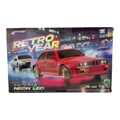 Retro Drift RC Car 4WD 2.4GHz High Speed Racing Car with Neon Lights & Drift Tires