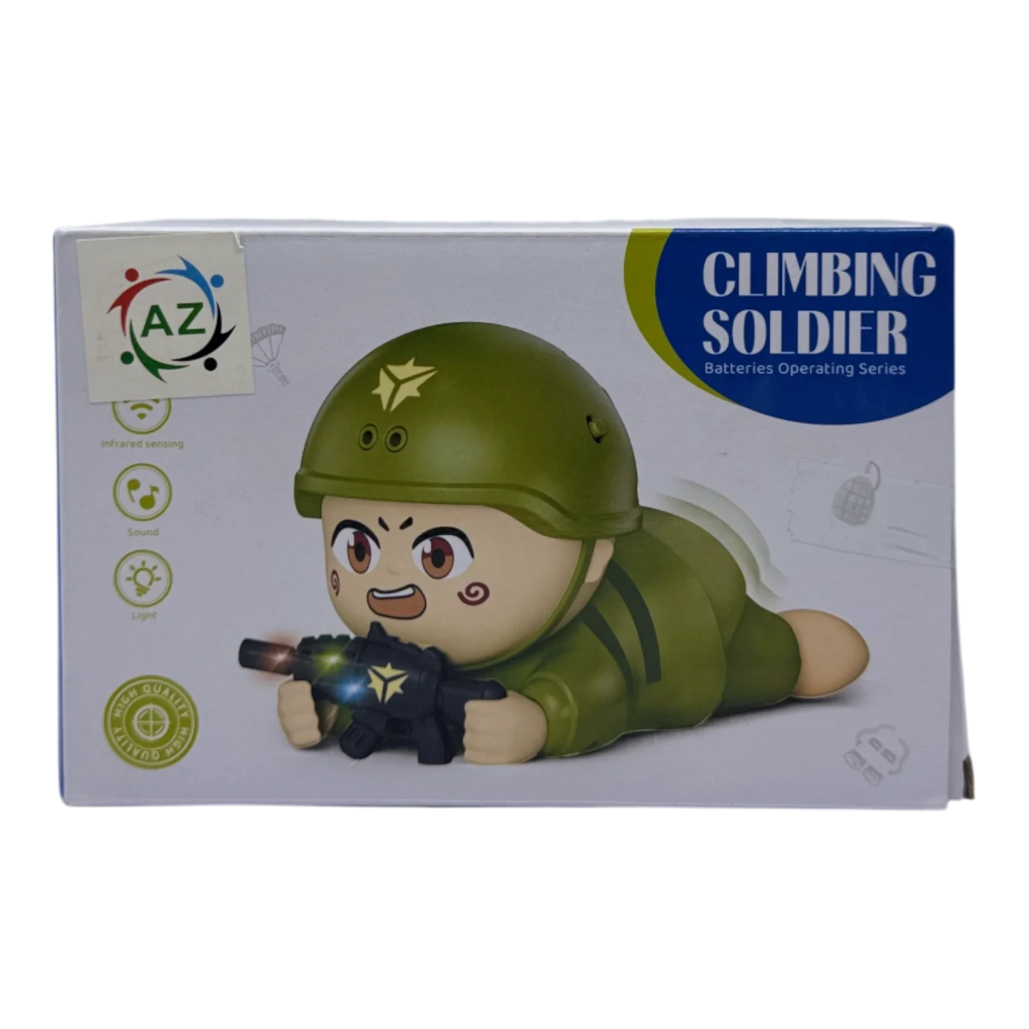 Climbing Soldier Toy with Lights & Sound – Battery Operated Crawling Army Soldier for Kids
