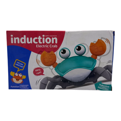 Induction Electric Crab Toy with Lights & Music – Smart Obstacle Avoiding Crawling Crab for Kids