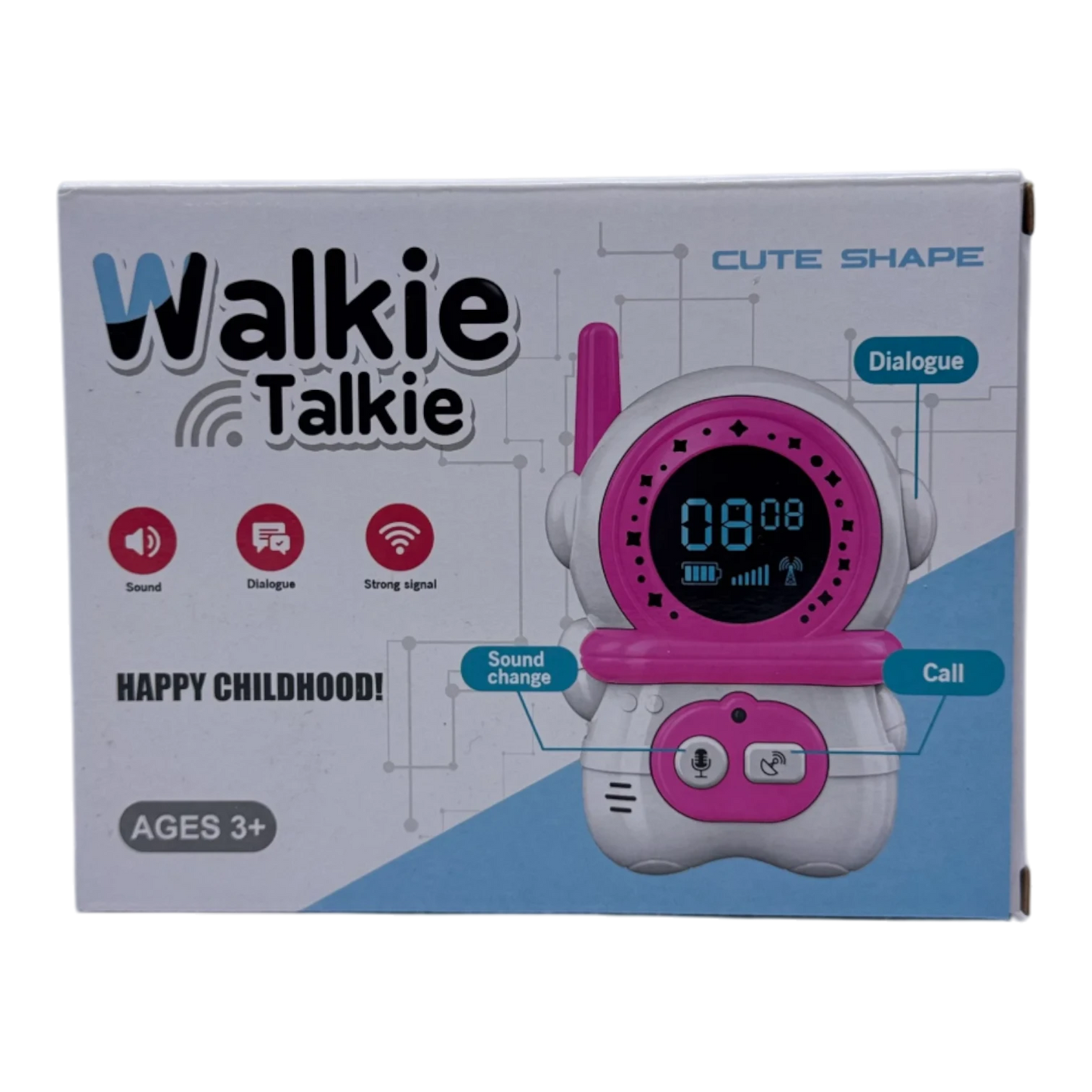 Kids Walkie Talkie Toy with LCD Screen, Sound Effects & Long Range Communication (Ages 3+)