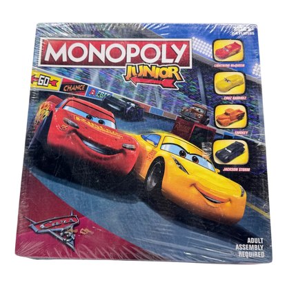 Monopoly Junior Cars Edition Board Game for Kids | Disney Cars Themed Family Game