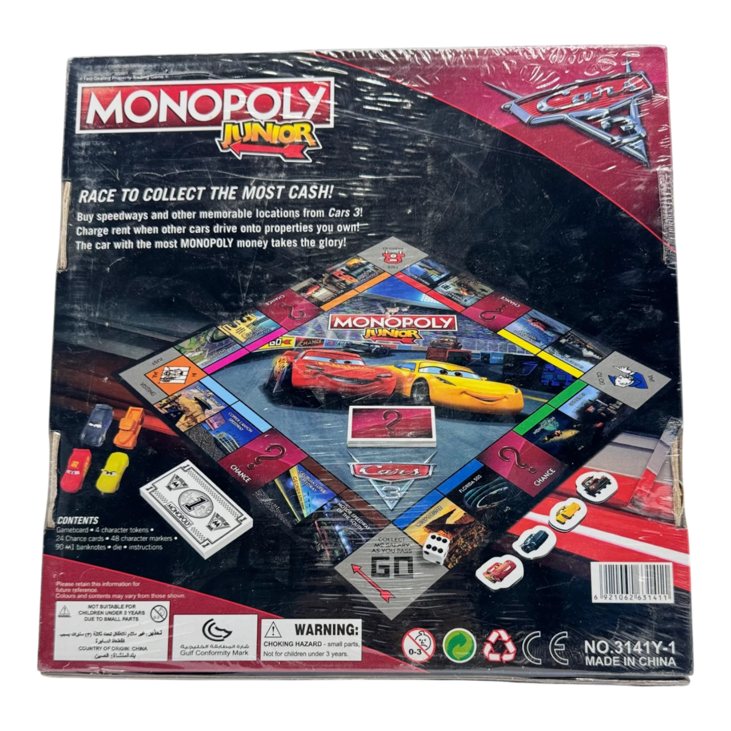 Monopoly Junior Cars Edition Board Game for Kids | Disney Cars Themed Family Game