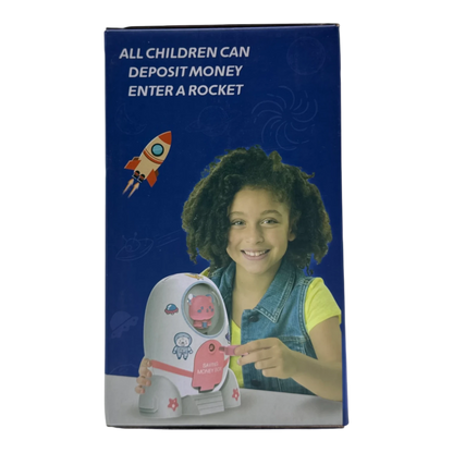 Rocket Saving Money Box for Kids with Coin & Cash Slot | Cute Space Piggy Bank (3+)