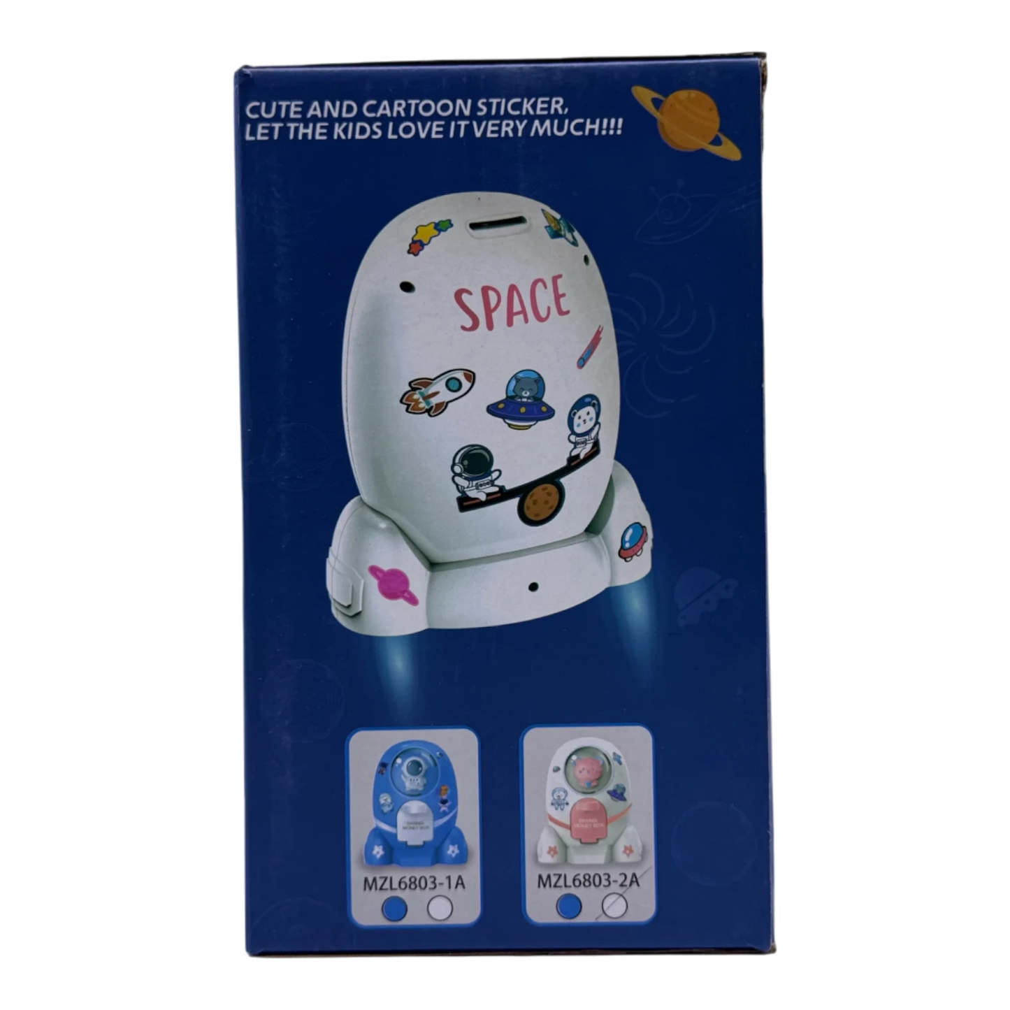 Rocket Saving Money Box for Kids with Coin & Cash Slot | Cute Space Piggy Bank (3+)