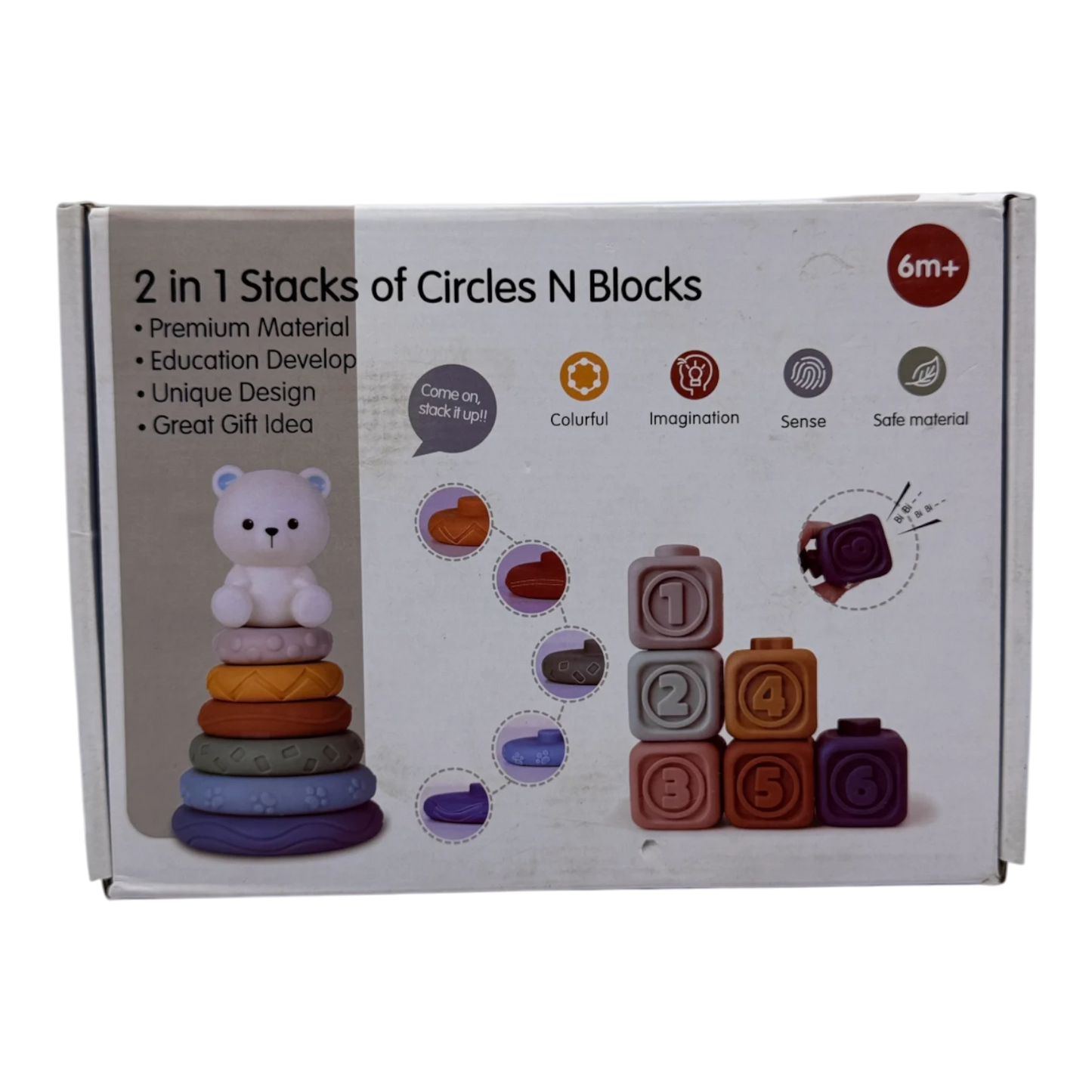2-in-1 Baby Stacking Rings & Number Blocks Set – Soft Educational Toy for Toddlers (6 Months+)
