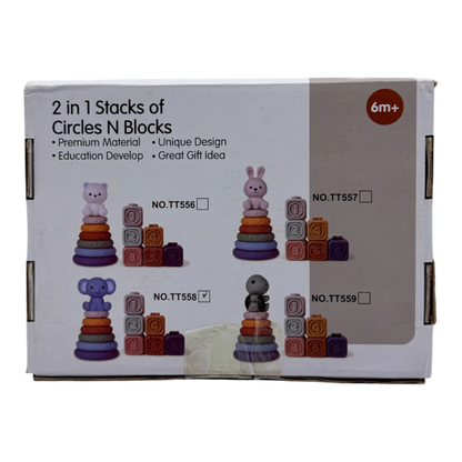 2-in-1 Baby Stacking Rings & Number Blocks Set – Soft Educational Toy for Toddlers (6 Months+)