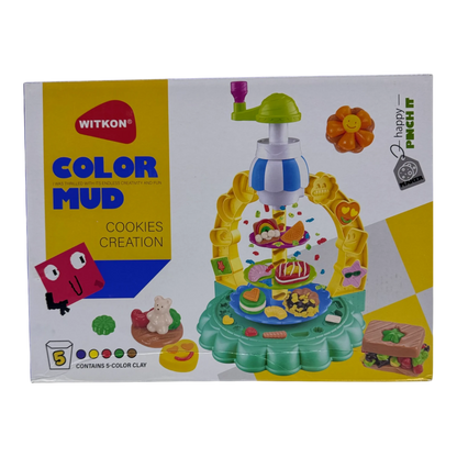 Witkon Color Mud Cookies Creation Play Dough Set for Kids (5 Color Clay Kit)