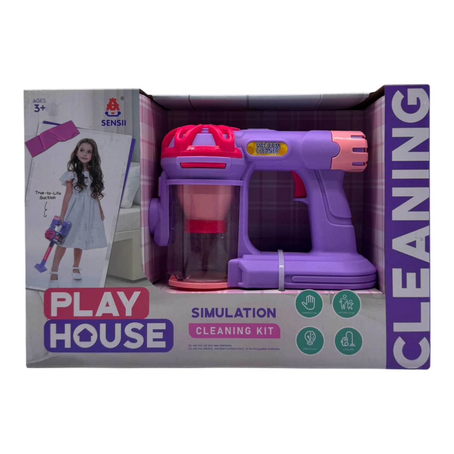 PlayHouse Simulation Cleaning Kit Toy Vacuum Cleaner for Kids (3+ Ages)